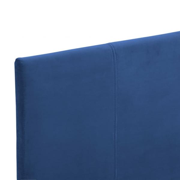 Bettgestell Blau Stoff 90×200 cm