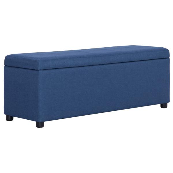 Bank mit Staufach 116 cm Blau Polyester 