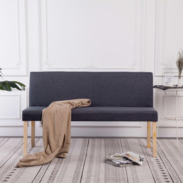 ARDEBO.de - Sitzbank 139,5 cm Dunkelgrau Polyester