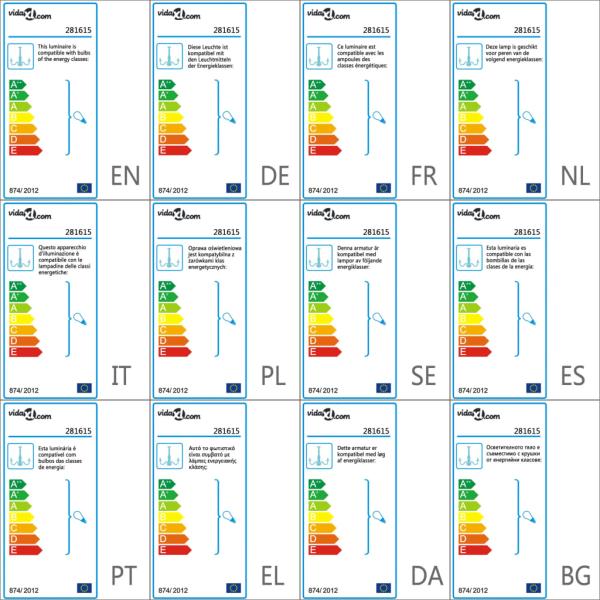 Kronleuchter Antik Schwarz 5×E14-Glühbirnen