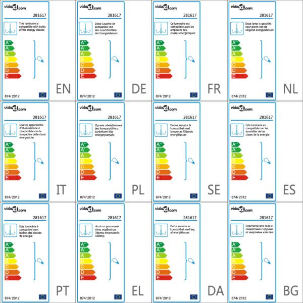 Kronleuchter Golden 5 x E14-Glühbirnen