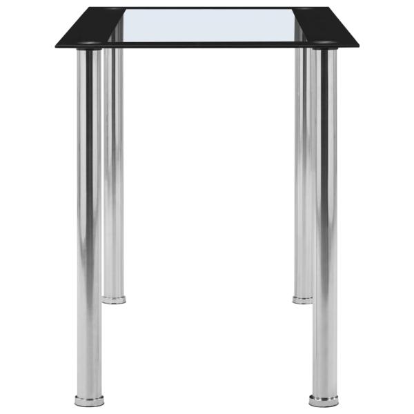 Esstisch Schwarz und Transparent 120 x 60 x 75 cm Hartglas