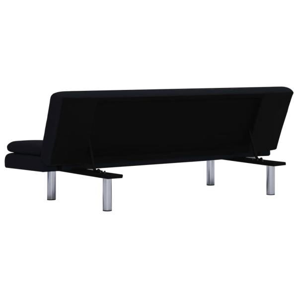 Schlafsofa mit zwei Kissen Schwarz Polyester