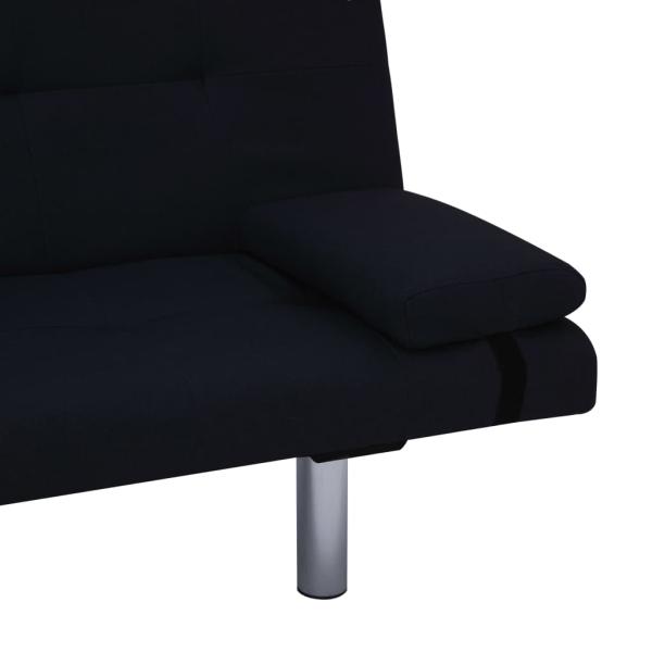 Schlafsofa mit zwei Kissen Schwarz Polyester