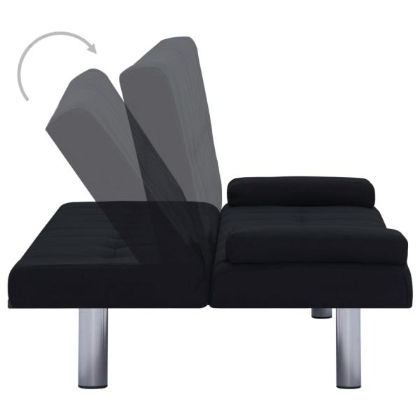 Schlafsofa mit zwei Kissen Schwarz Polyester