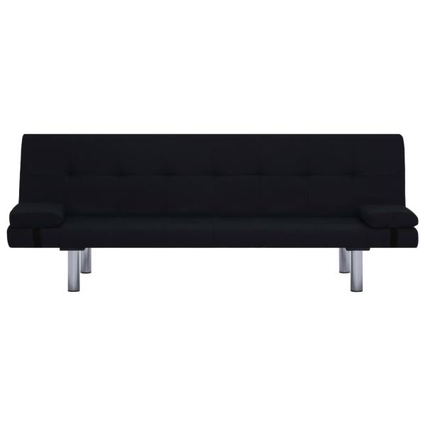 Schlafsofa mit zwei Kissen Schwarz Polyester