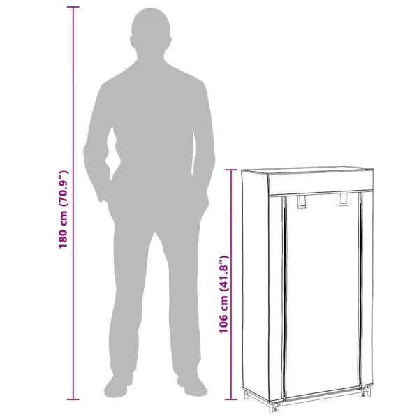 Schuhschrank mit Abdeckung Cremeweiß 58 x 28 x 106 cm Stoff
