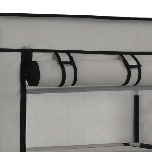 Schuhschrank mit Abdeckung Grau 58 x 28 x 106 cm Stoff