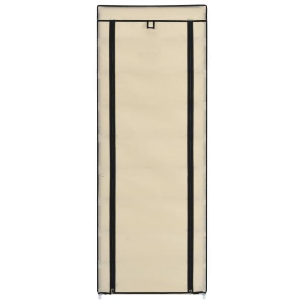 Schuhschrank mit Abdeckung Cremeweiß 57 x 29 x 162 cm Stoff   