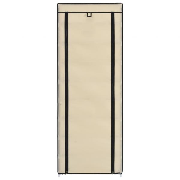 Schuhschrank mit Abdeckung Cremeweiß 57 x 29 x 162 cm Stoff   