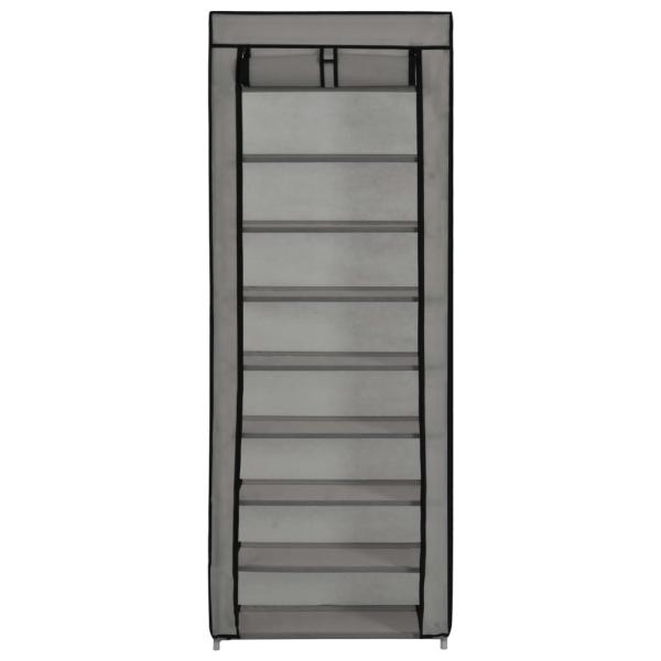 Schuhschrank mit Abdeckung Grau 57 x 29 x 162 cm Stoff   