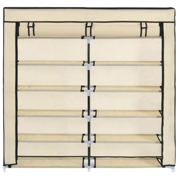 Schuhschrank mit Abdeckung Cremeweiß 115 x 28 x 110 cm Stoff
