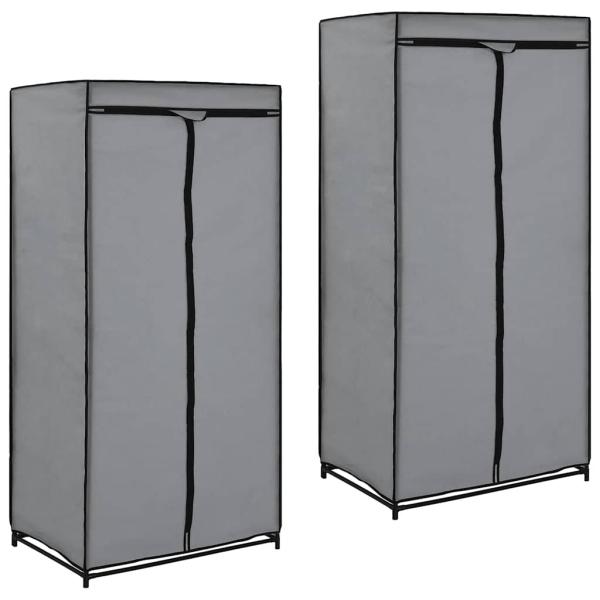Kleiderschränke 2 Stk. Grau 75×50×160 cm