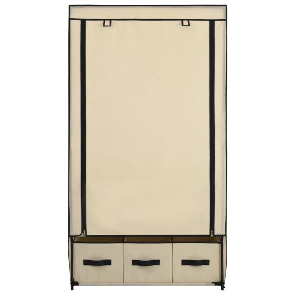 Kleiderschrank Creme 87 x 49 x 159 cm Stoff
