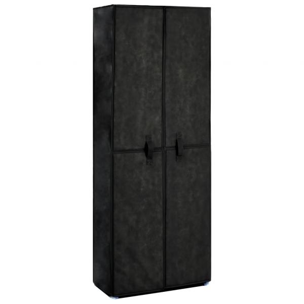 ARDEBO.de - Schuhschrank Schwarz 60x30x166 cm Stoff