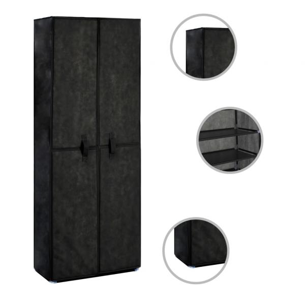 Schuhschrank Schwarz 60x30x166 cm Stoff