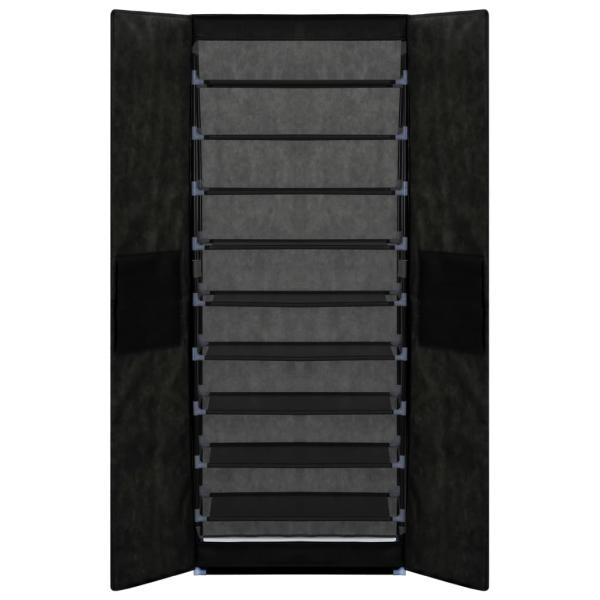 Schuhschrank Schwarz 60x30x166 cm Stoff