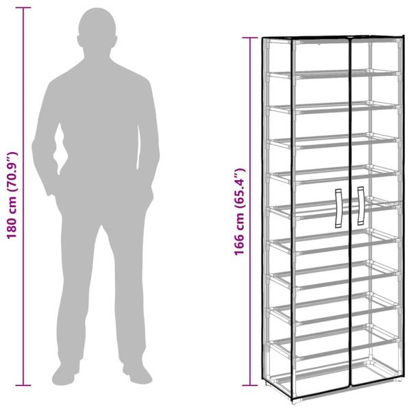 Schuhschrank Schwarz 60x30x166 cm Stoff