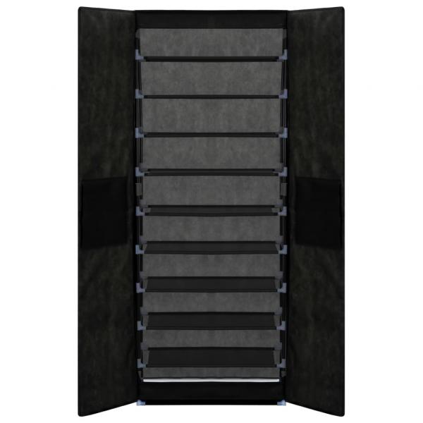 Schuhschrank Schwarz 60x30x166 cm Stoff