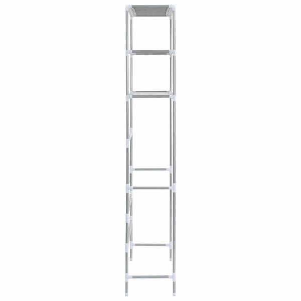 Waschmaschinenregal 3 Ablagen Silbern 69x28x169 cm