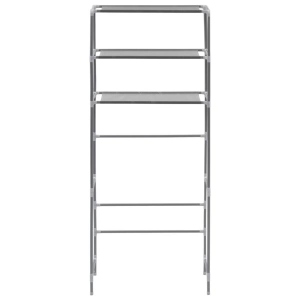 Waschmaschinenregal 3 Ablagen Silbern 69x28x169 cm