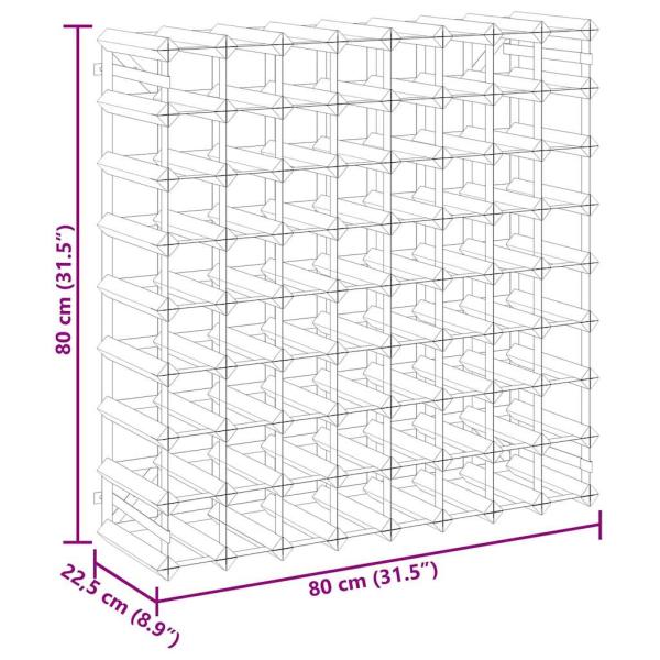 Weinregal für 72 Flaschen Massivholz Kiefer