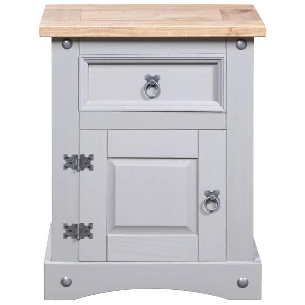 Nachttisch im Mexiko-Stil Corona Kiefernholz Grau 53x39x67 cm