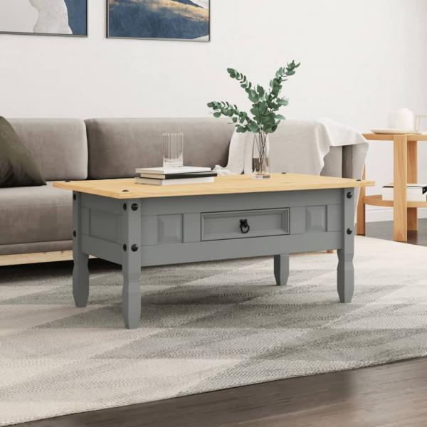 ARDEBO.de - Couchtisch Mexiko-Stil Kiefernholz Grau 100x55x44 cm
