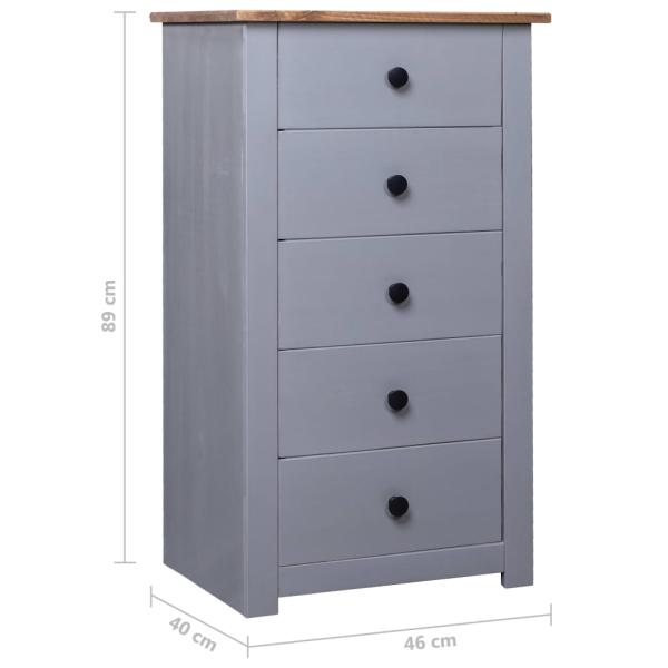 Sideboard Grau 46x40x89 cm Kiefernholz Panama