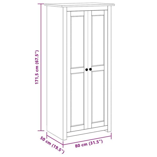 Kleiderschrank Grau 80x50x171,5 cm Kiefernholz Panama