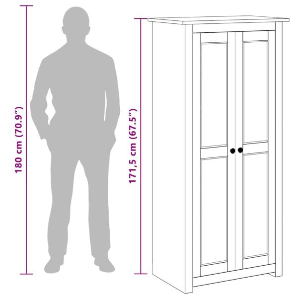 Kleiderschrank Weiß 80×50×171,5 cm Kiefer Massiv Panama Serie