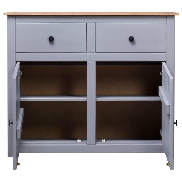 Sideboard Grau 93x40x80 cm Kiefernholz Panama