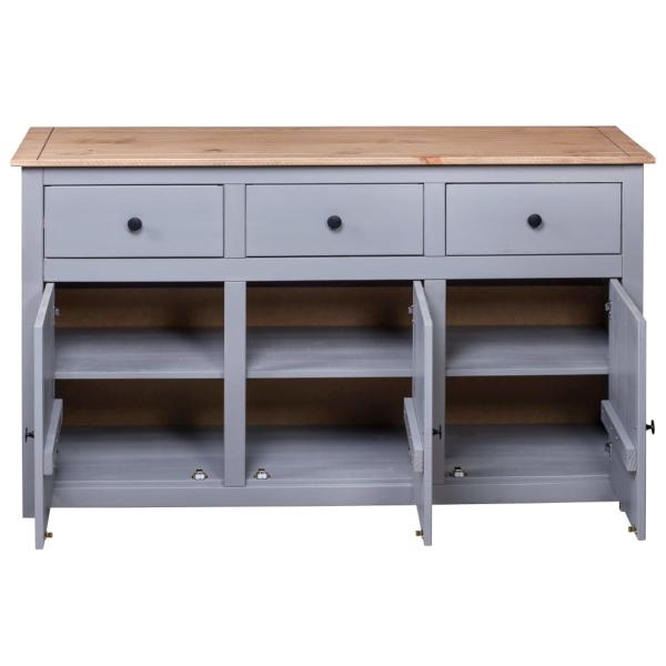 Sideboard Grau 135x40x80 cm Kiefernholz Panama