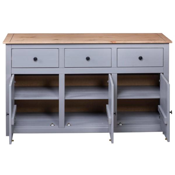 Sideboard Grau 135x40x80 cm Kiefernholz Panama