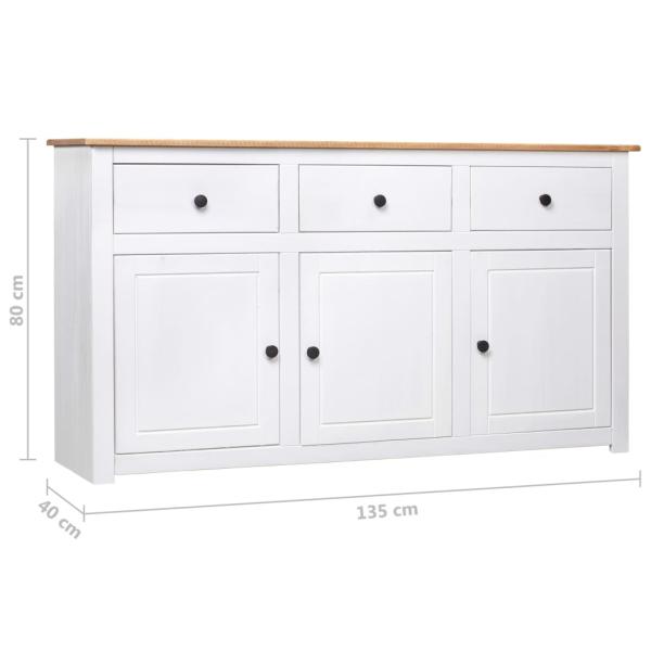 Sideboard Weiß 135x40x80 cm Kiefernholz Panama