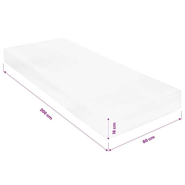 Matratze 80 x 200 cm 7 Zonen PU Schaum 16 cm H2 H3