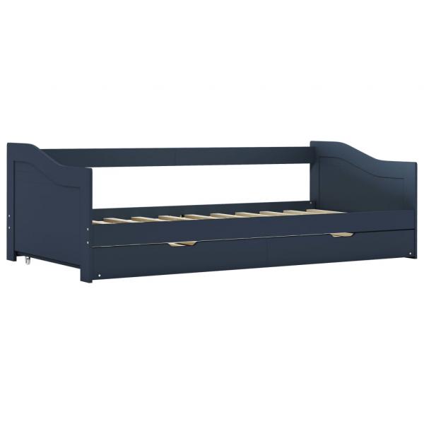 Ausziehsofa Bettgestell Grau Kiefernholz 90×200 cm