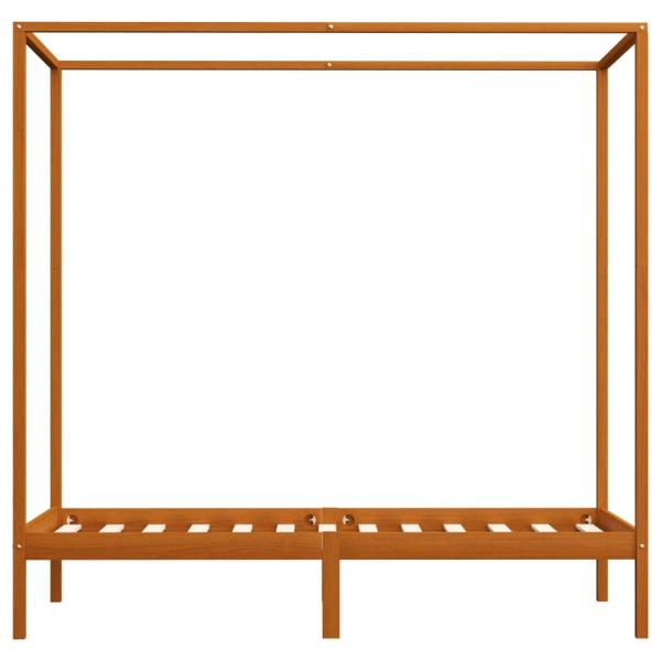 Himmelbett-Gestell Honigbraun Massivholz Kiefer 90 x 200 cm
