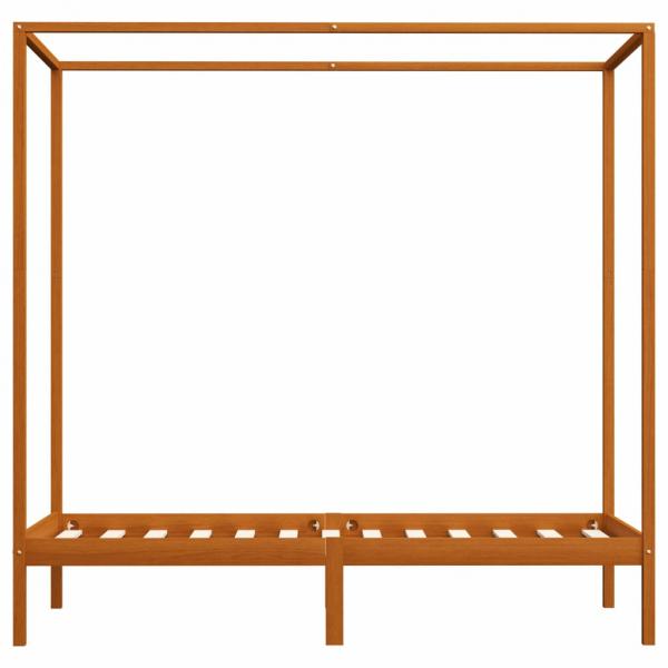 Himmelbett-Gestell Honigbraun Massivholz Kiefer 100 x 200 cm