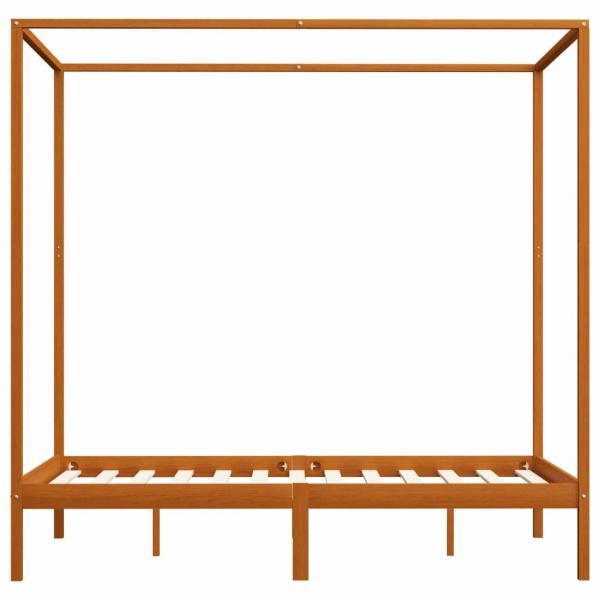 Himmelbett-Gestell Honigbraun Massivholz Kiefer 120 x 200 cm