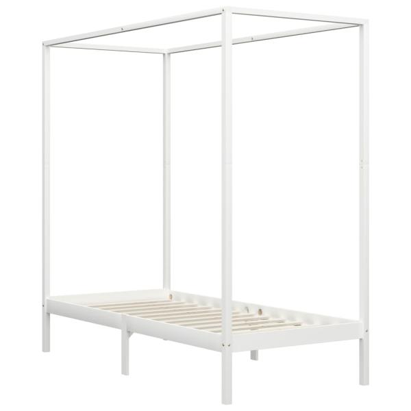 Himmelbett-Gestell Weiß Massivholz Kiefer 100 x 200 cm