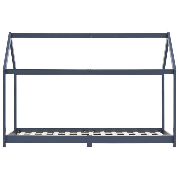 Kinder-Bettgestell Grau Massivholz Kiefer 90 x 200 cm