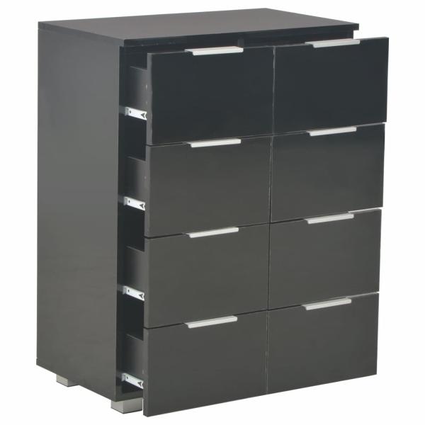 Sideboard Hochglanz-Schwarz 60x35x80 cm Holzwerkstoff