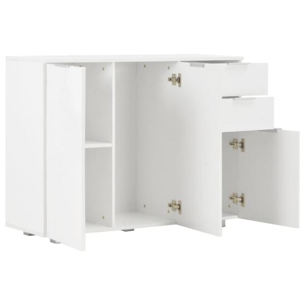 Sideboard Hochglanz-Weiß 107x35x80,5 cm