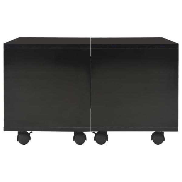Couchtisch Hochglanz-Schwarz 60x60x35 cm Holzwerkstoff