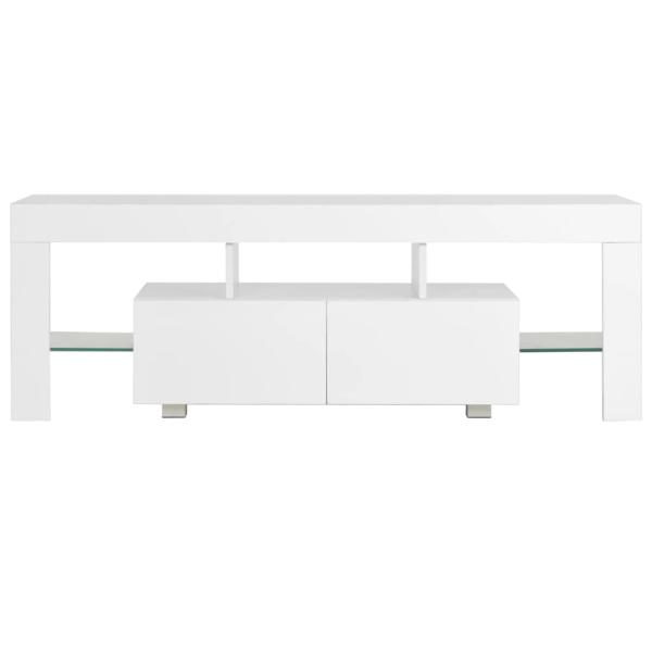 TV-Schrank mit LED-Leuchten Hochglanz-Weiß 130x35x45 cm