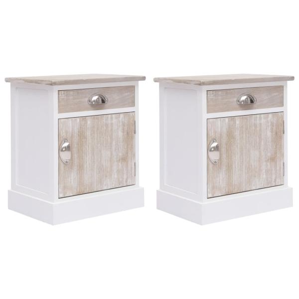 ARDEBO.de - Nachttische 2 Stk. 38x28x45 cm Paulownia Holz