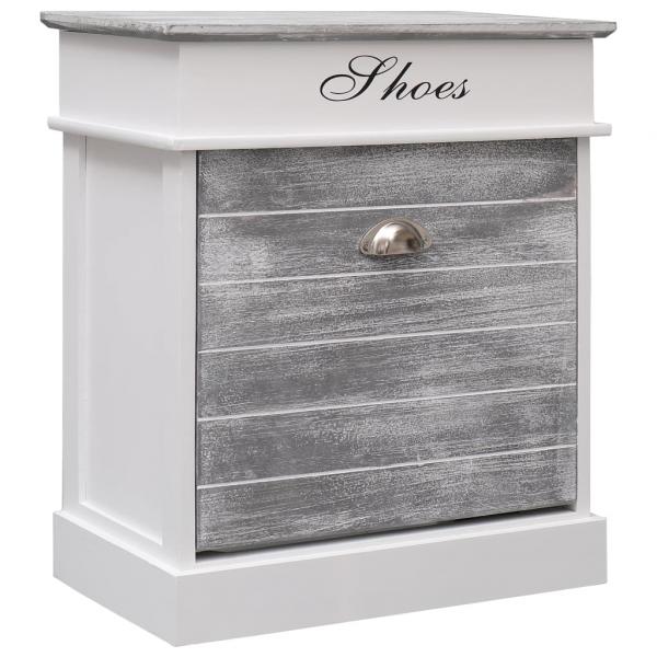 ARDEBO.de - Schuhschrank Grau 50 x 28 x 58 cm Paulownia Holz