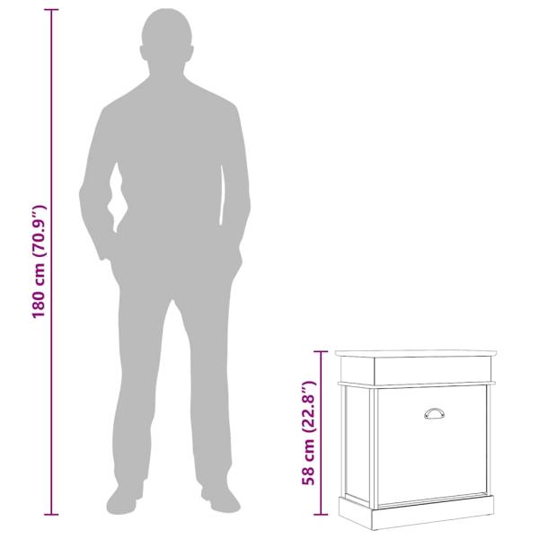 Schuhschrank Grau 50 x 28 x 58 cm Paulownia Holz