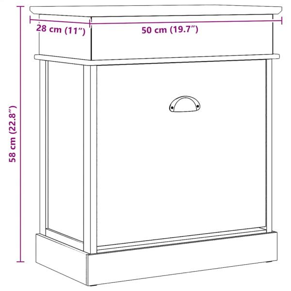 Schuhschrank Grau 50 x 28 x 58 cm Paulownia Holz